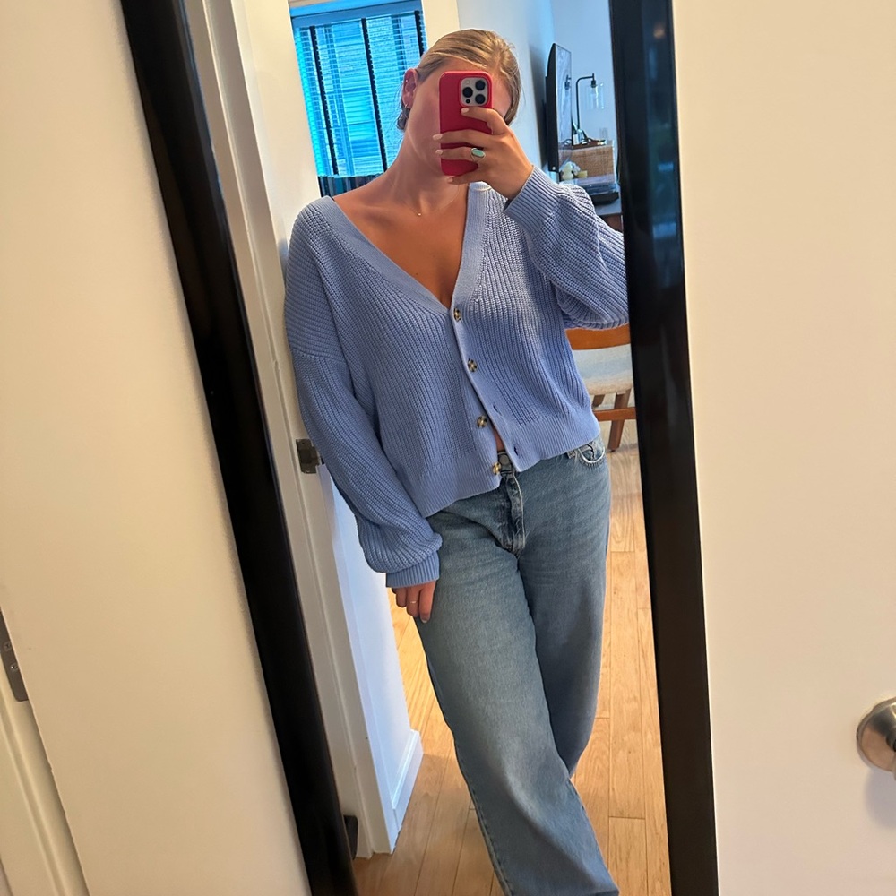 Gap Women's Light Blue Cardigan Sweater